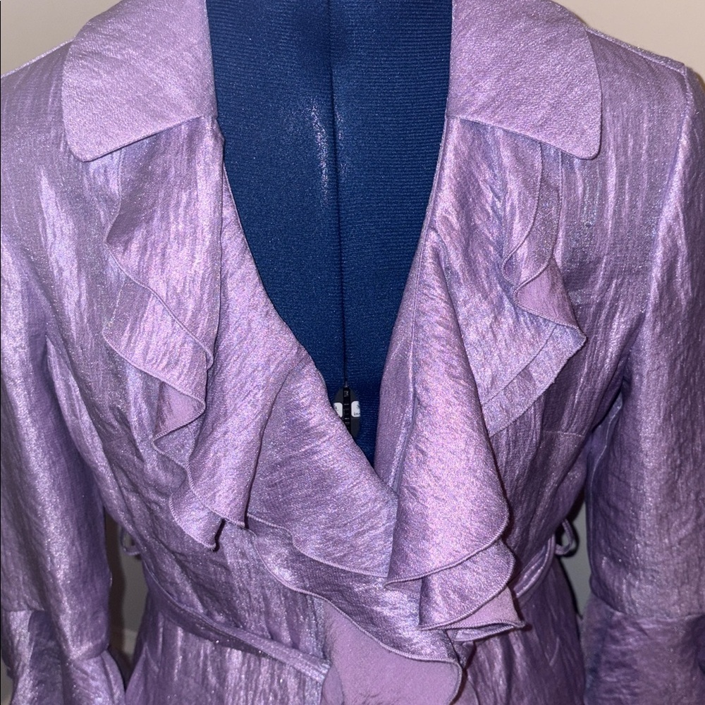 NWT Samuel Dong Metallic Lilac dress coat